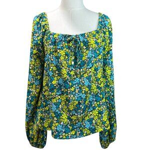 Michael Kors Floral off the shoulder puff long sleeved Top: SIZE: M (NEW)
